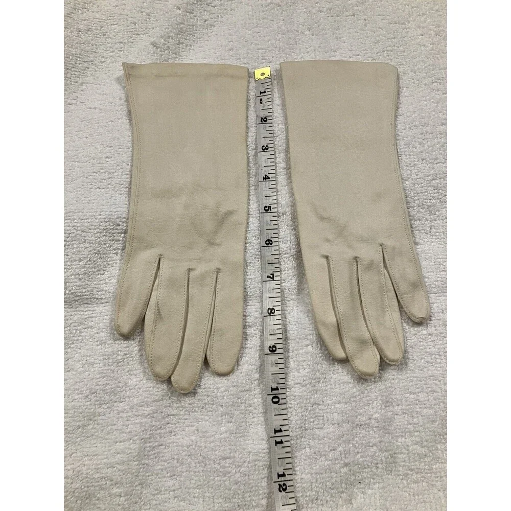 Vintage Hansen Ladies Church Gloves White 10” Wedding Prom Special Occasion